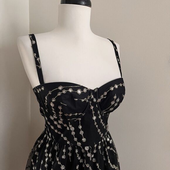 Moda International Y2K Corset Mini Dress 6 Sparkly Gothic Whimsigoth grunge - Picture 9 of 12